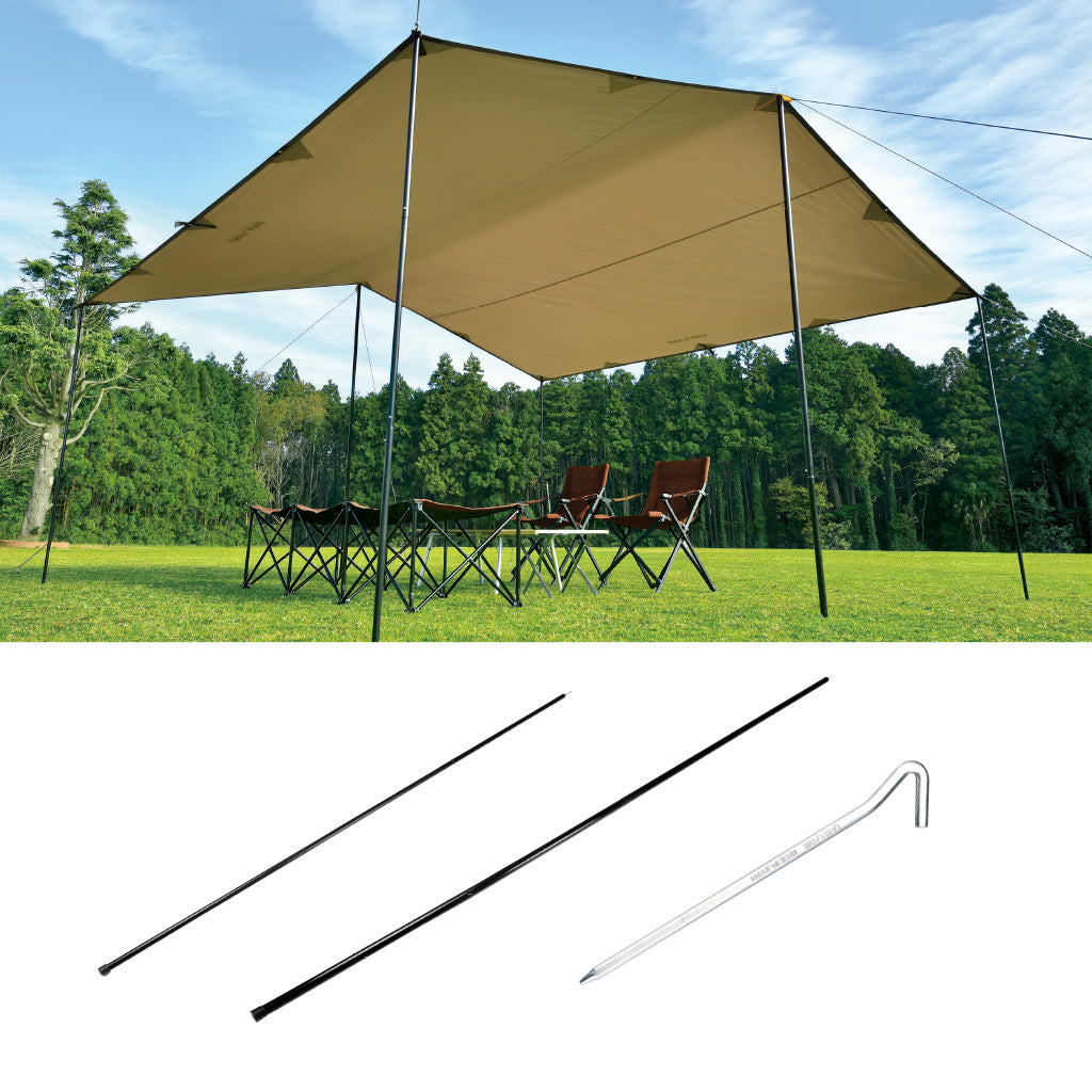REVO Square Tarp 4×4 TAN Entry Set (2022 Year Limited Production) - UNIFLAME