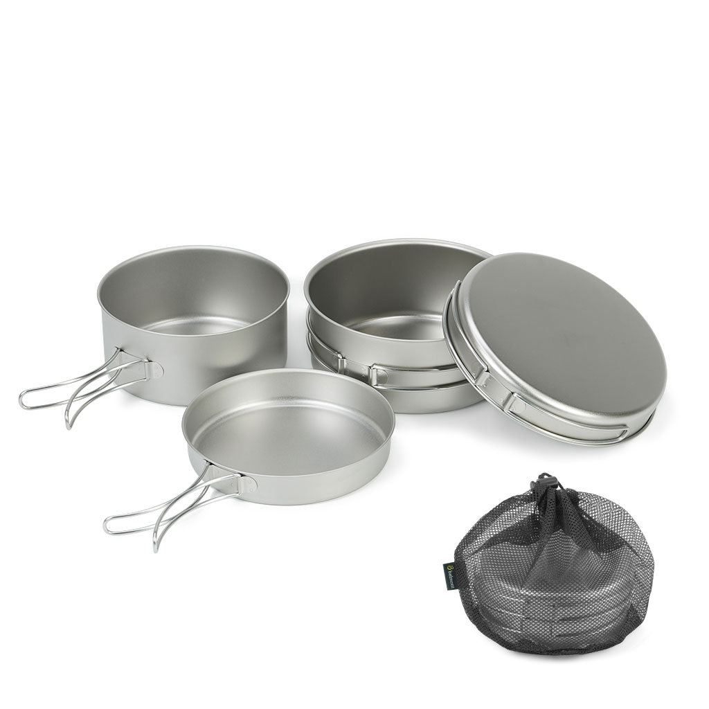 Titanium Cooker 4-Piece Set (M) (with case) - Belmont