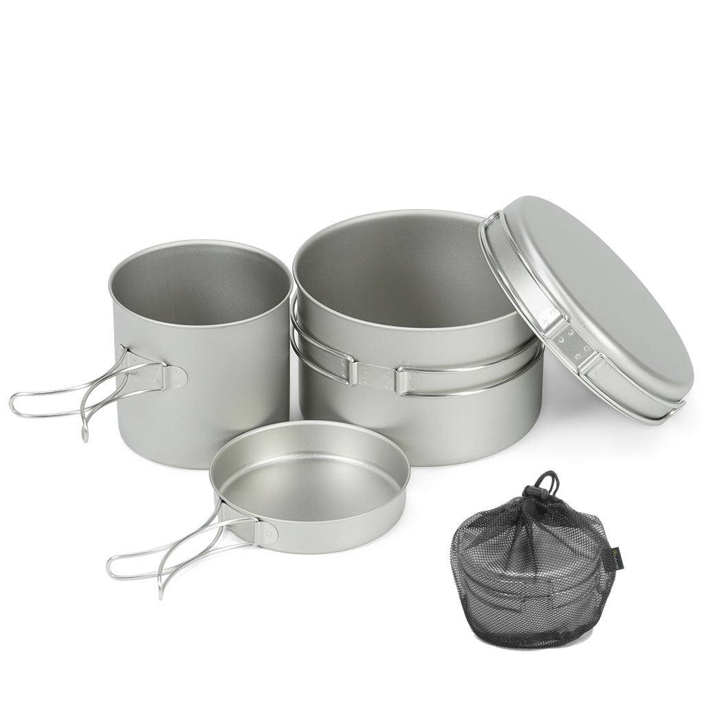 Deep Titanium Cooker Set of 4 (with case) - Belmont