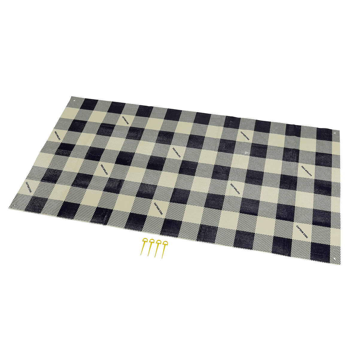 Cushioned Picnic Blanket 90×180cm(Gingham Check) 4 Pins Included (UB-3061) - Captain Stag