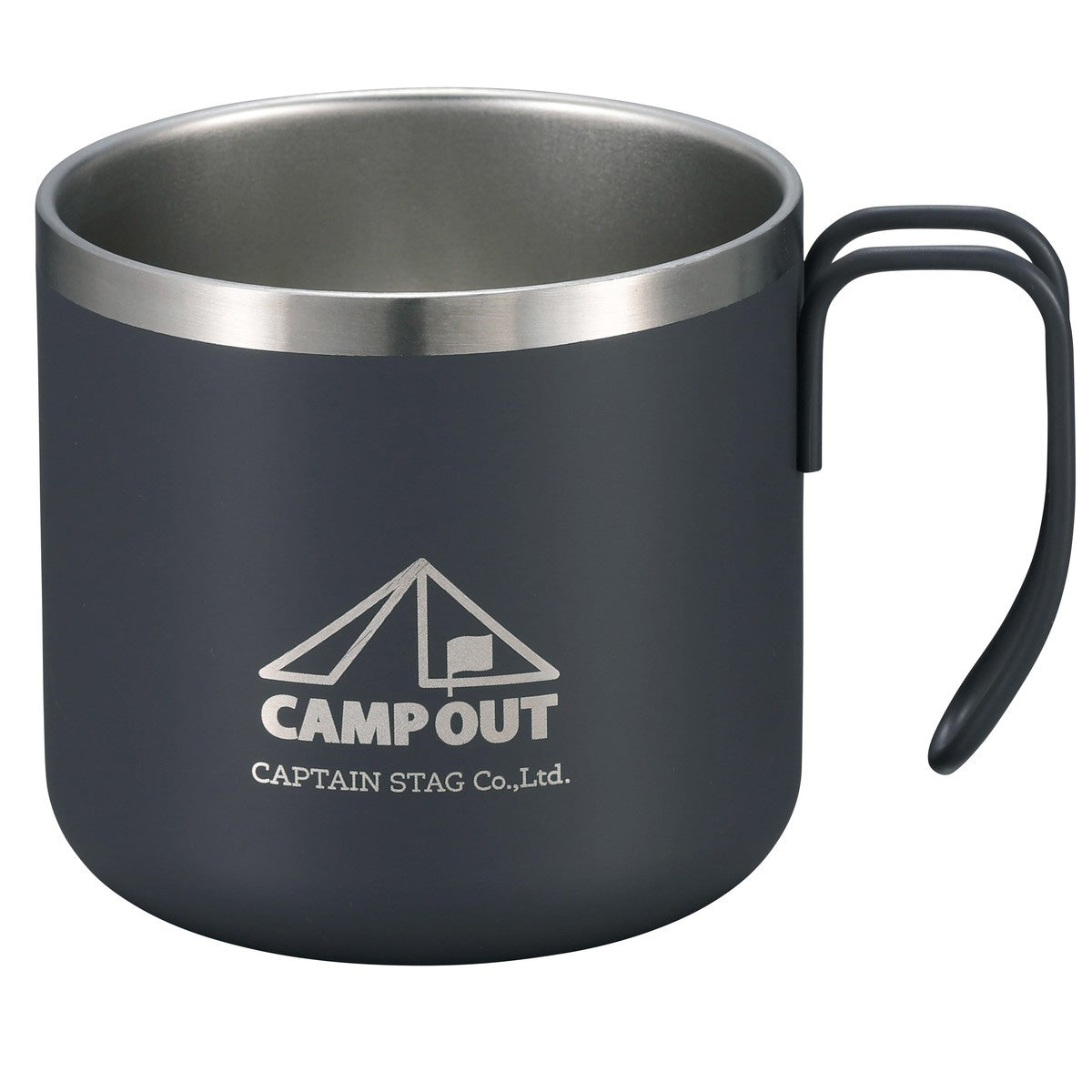 Campout Double-Wall Stainless Steel Mug 350(Dark Gray) (UE-3571) - Captain Stag