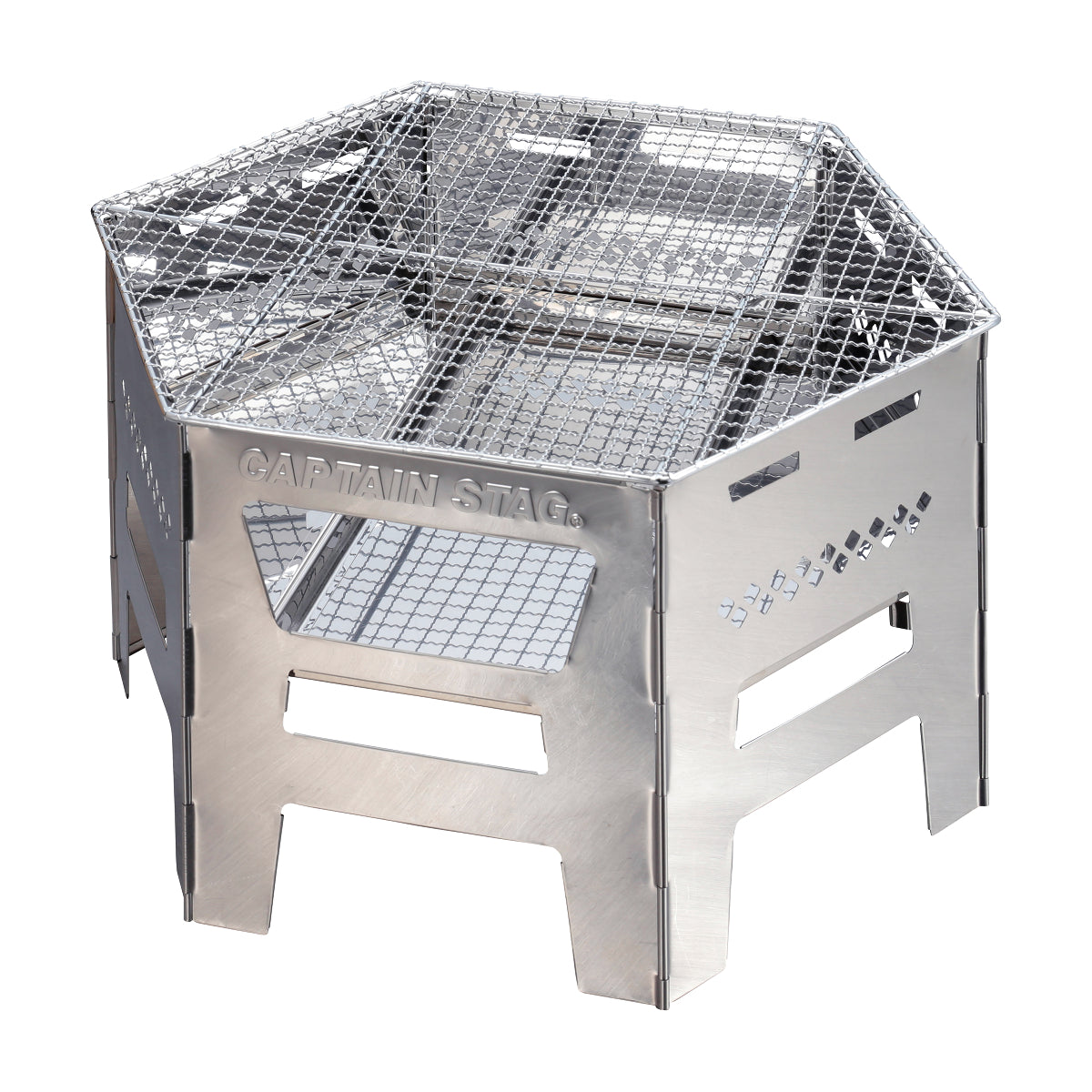 Hexagonal Stainless Steel Kamado Grill (UG-73) - Captain Stag