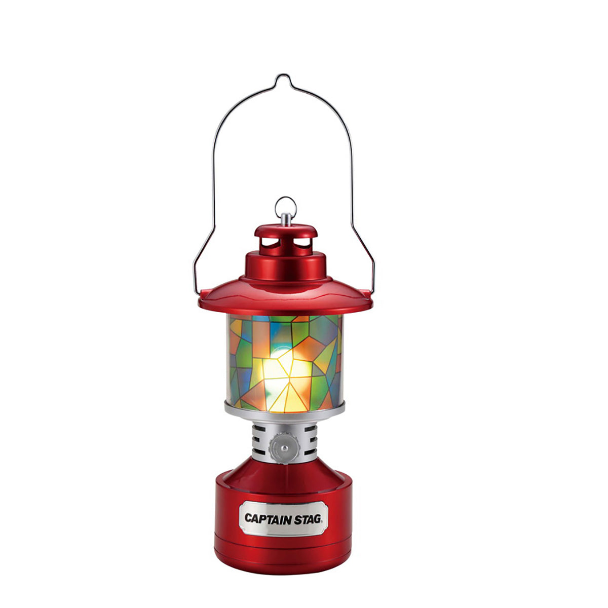 Twin Light LED Lantern (with Stained-Glass-Style Sheet) (UK-4057) - Captain Stag
