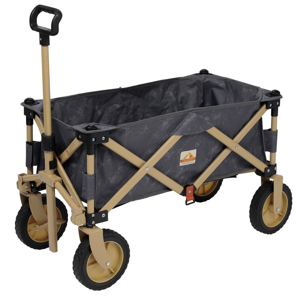 Campout Compact Four-Wheel Wagon (Aging Gray × Tan) (UL-1080) - Captain Stag