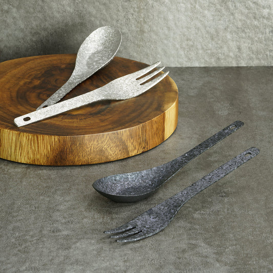[Limited Edition] Crystallized Titanium Spoon Fork Set - Belmont