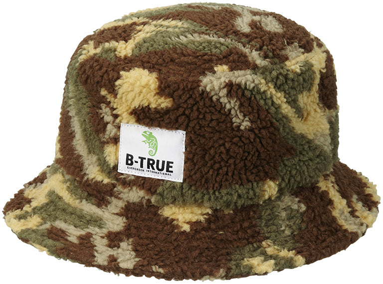 B-TRUE Camo Boa Bucket Hat - EVERGREEN