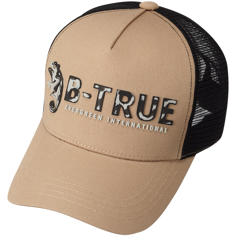 B-TRUE Rubber Logo Mesh Cap - EVERGREEN