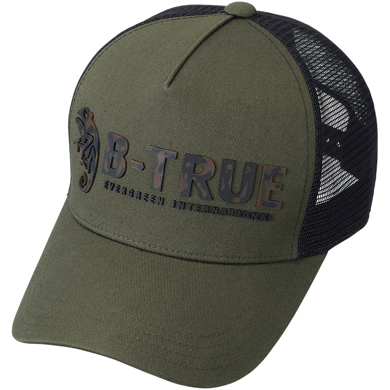 B-TRUE Rubber Logo Mesh Cap - EVERGREEN