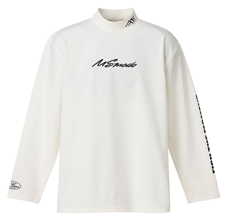 MS-modo Dry Mock Neck Long Sleeve T-Shirt - EVERGREEN
