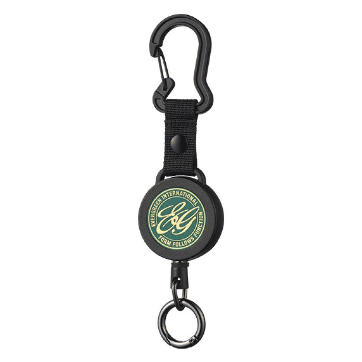 E.G. Carabiner Pin-On Reel - EVERGREEN