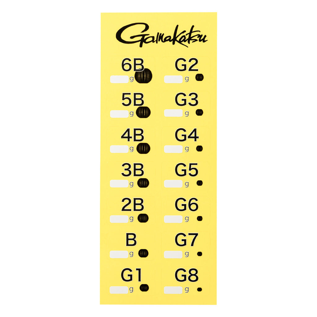 Split Shot Size Labels GM1302 - Gamakatsu