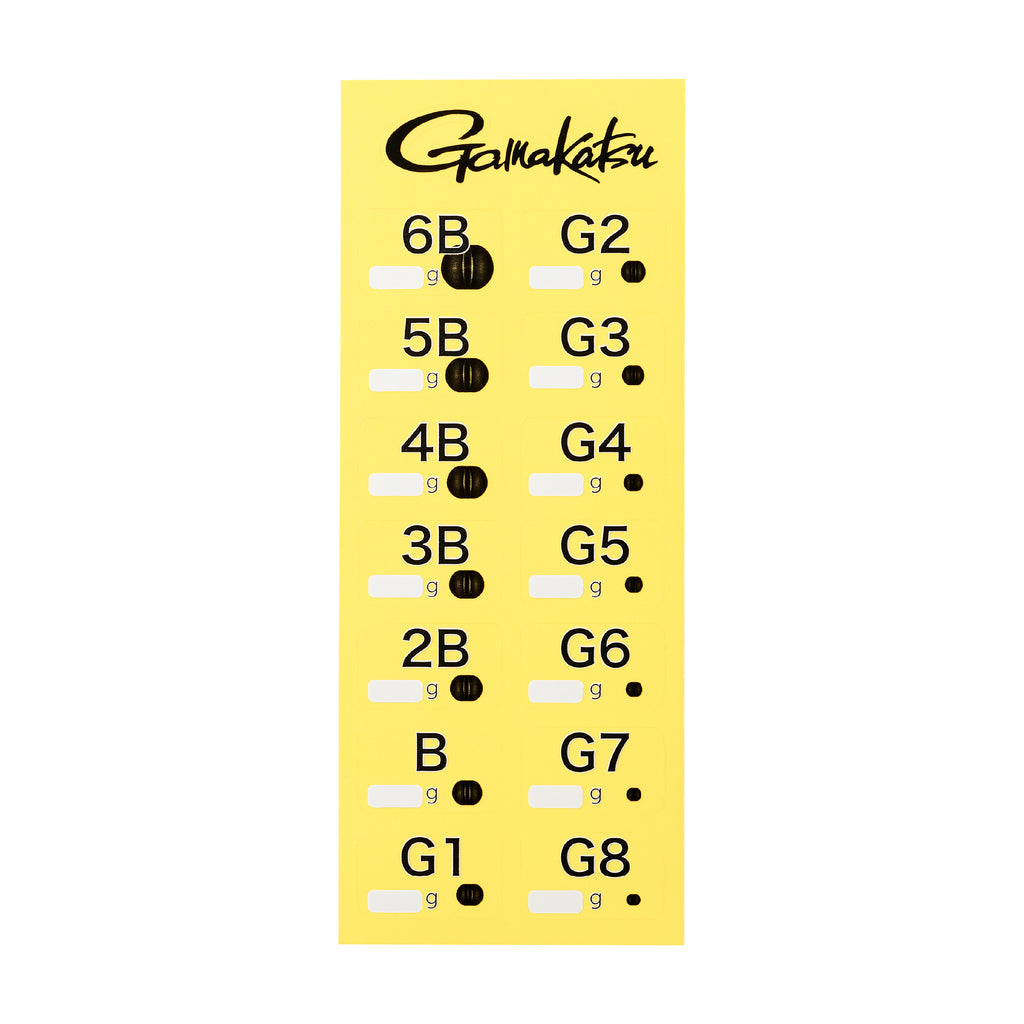 Split Shot Size Labels GM1302 - Gamakatsu