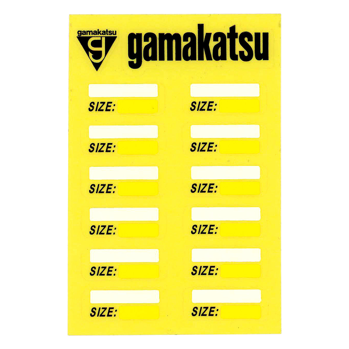 Size Label Stickers GM1444 - Gamakatsu