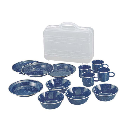 West Enamel Dinnerware Set (with Carrying Case) (M-1078) - Captain Stag