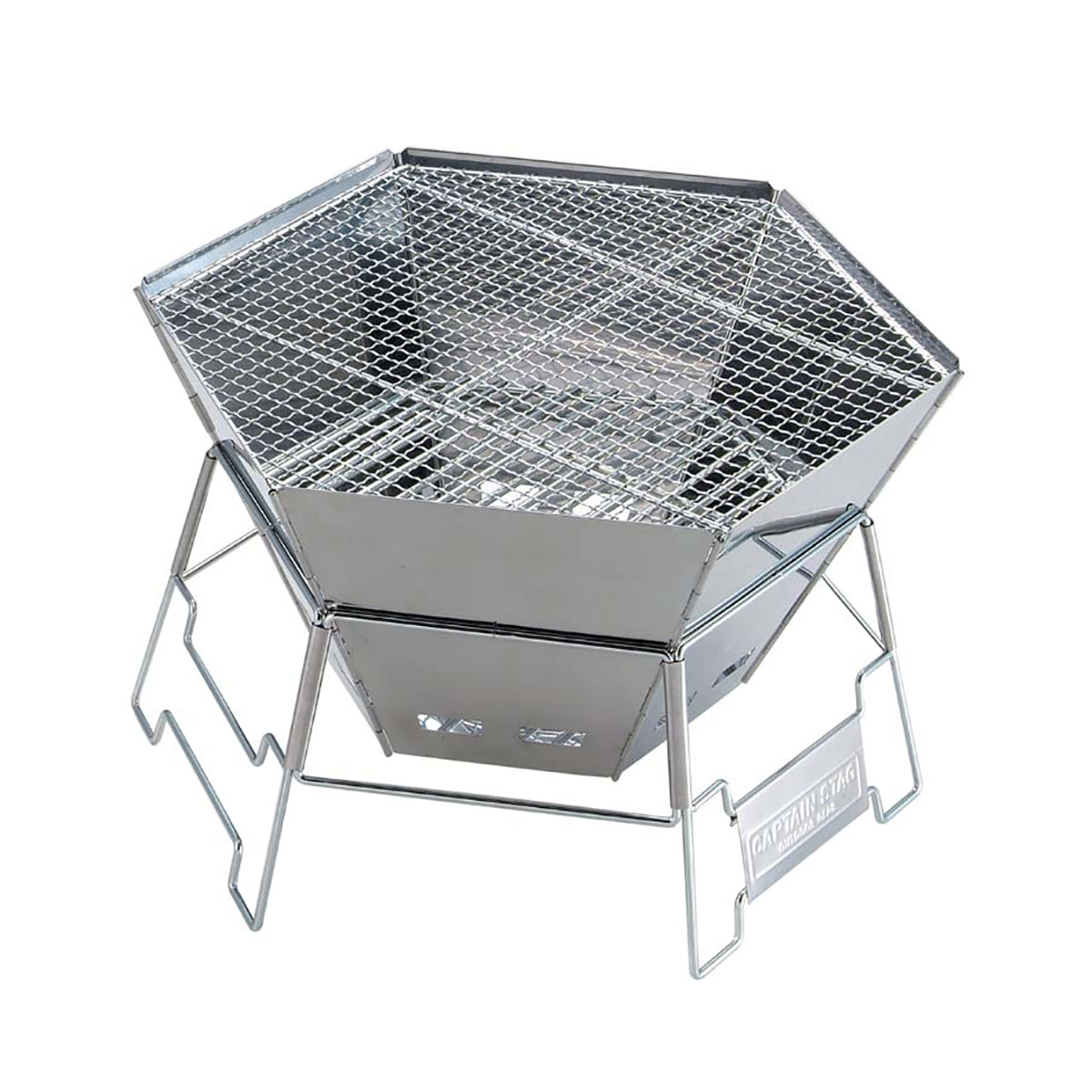 Hexagonal Stainless Steel Fire Grill (M-6500) - Captain Stag