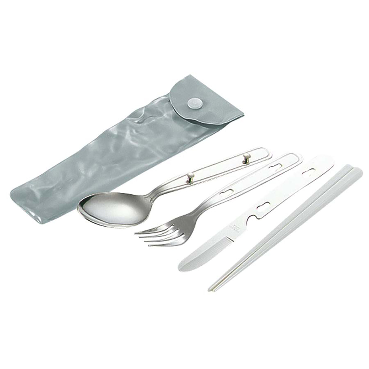 Camping Spoon Set (Chopsticks Included)(with Vinyl Case) (M-7715) - Captain Stag