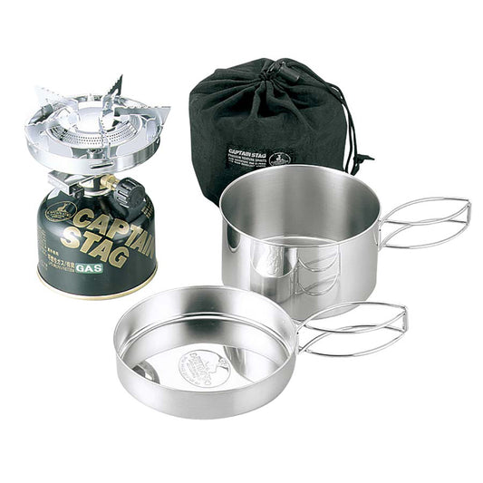 Small Gas Stove and Cookware Set with Storage Bag (M-7903) - Captain Stag