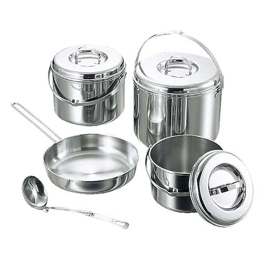 Tri-Ply Steel Camping Cooker L Set (Bag Included) (M-8601) - Captain Stag