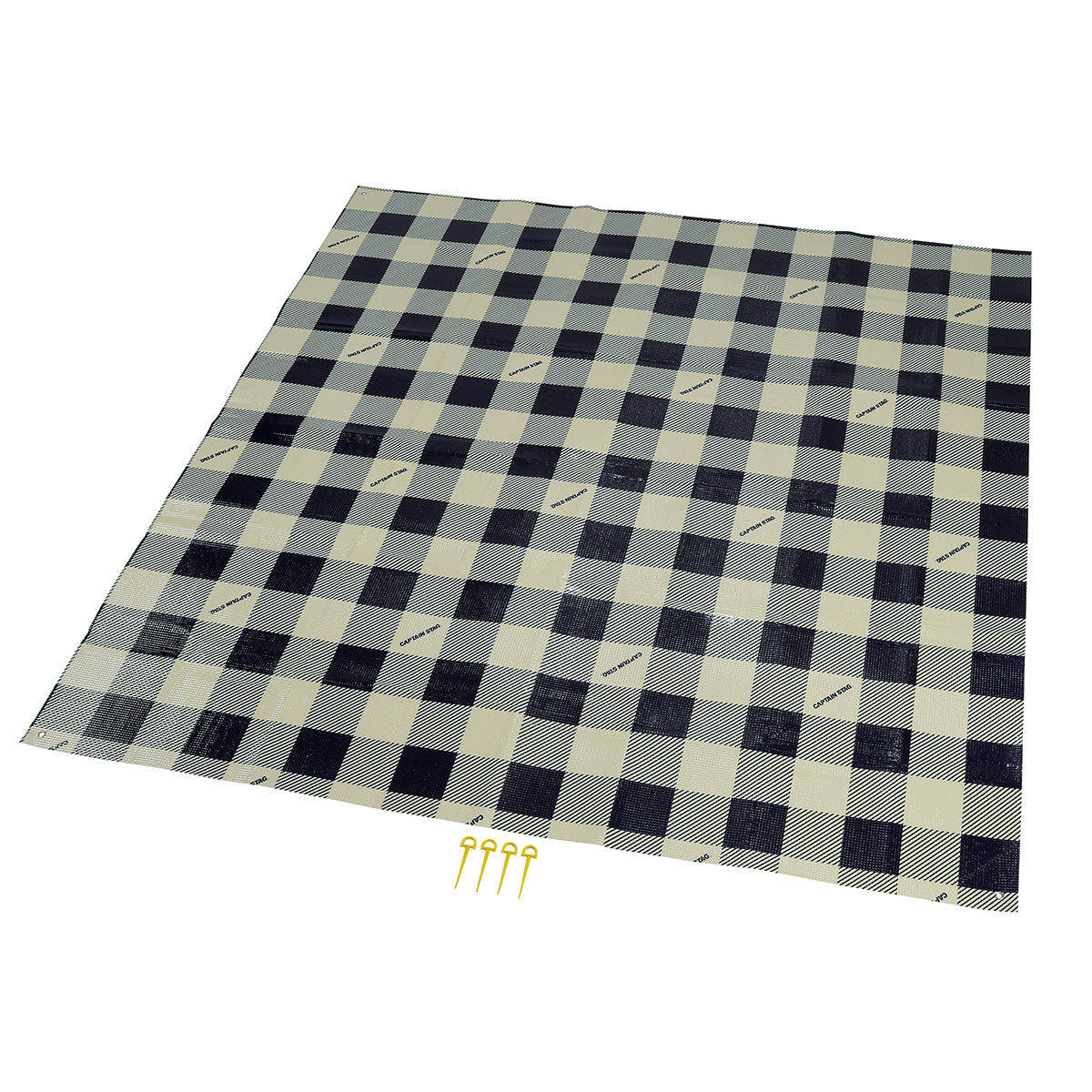 Cushioned Picnic Blanket 180×180cm(Gingham Check) 4 Pins Included (UB-3062) - Captain Stag