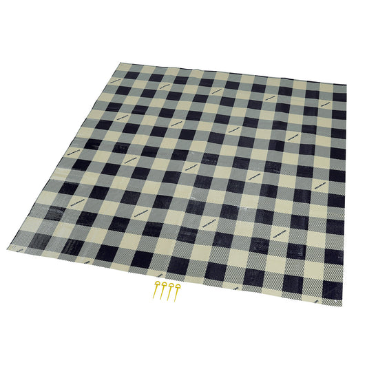 Cushioned Picnic Blanket 180×180cm(Gingham Check) 4 Pins Included (UB-3062) - Captain Stag