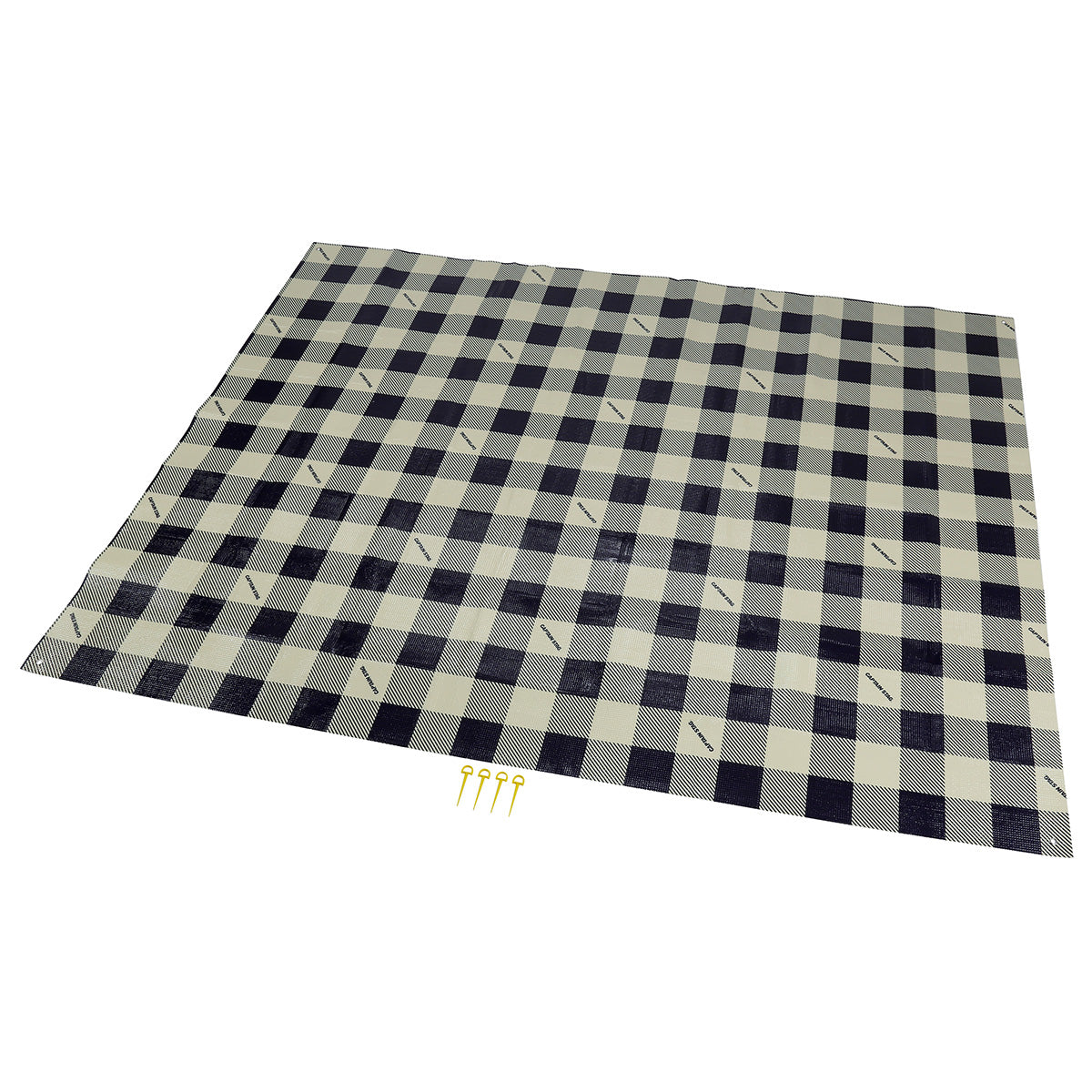 Cushioned Picnic Blanket 180×240cm(Gingham Check) 4 Pins Included (UB-3063) - Captain Stag