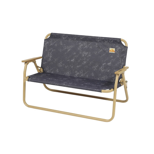 Campout Aluminum Bench with Backrest (Aging Gray × Tan) (UC-1861) - Captain Stag