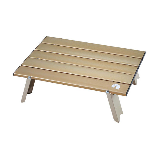 Aluminum Roll-Top Table (Compact) (Gold Khaki) (UC-583) - Captain Stag
