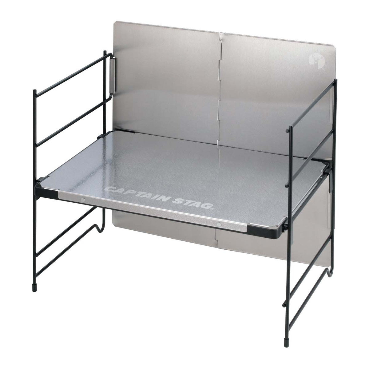 Stainless Steel Multi Rack Table (with Windshield) (UC-596) - Captain Stag