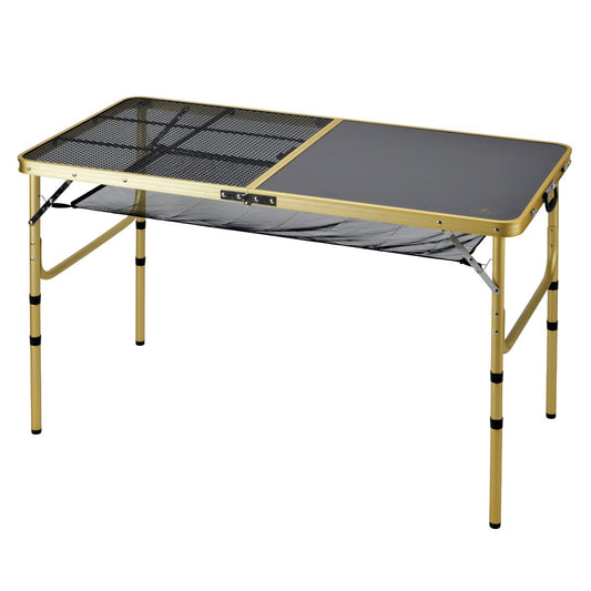 CSG 4way Half-Mesh Table 120×60(with Shelf) (UC-615) - Captain Stag