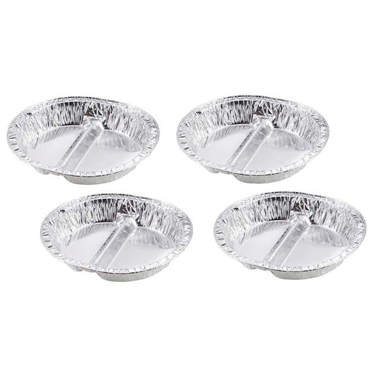 Aluminum BBQ Divided Round Plate 4-Pack (UG-1550) - Captain Stag