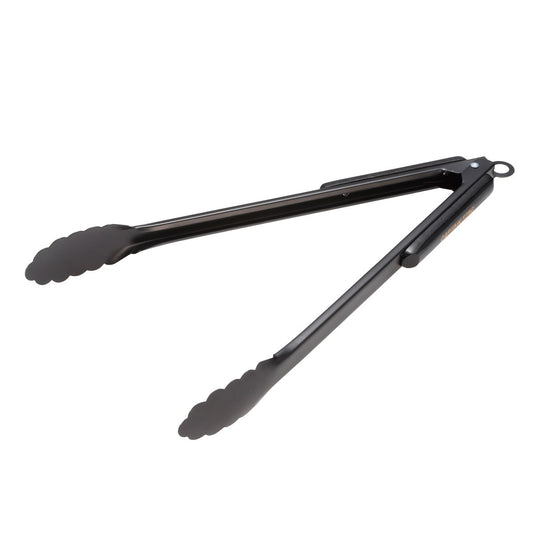 Wood-Grip Tongs 35cm(Black Titanium Coating) (UG-3331) - Captain Stag
