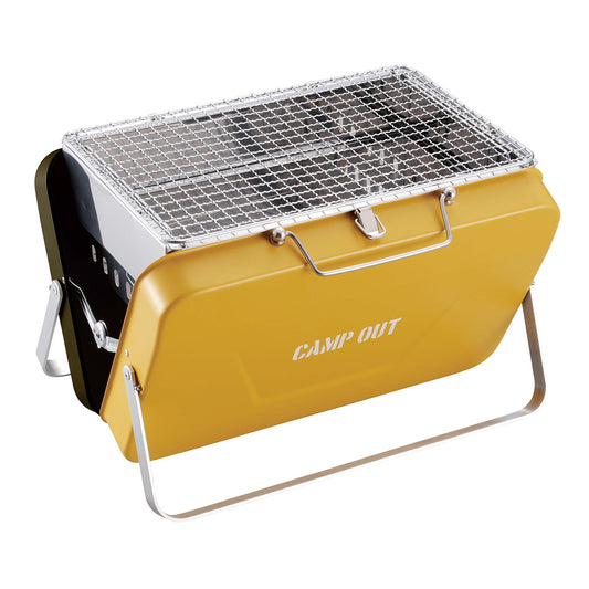 Campout V-Shaped Fire Grill (Old Yellow × Olive) (UG-74) - Captain Stag