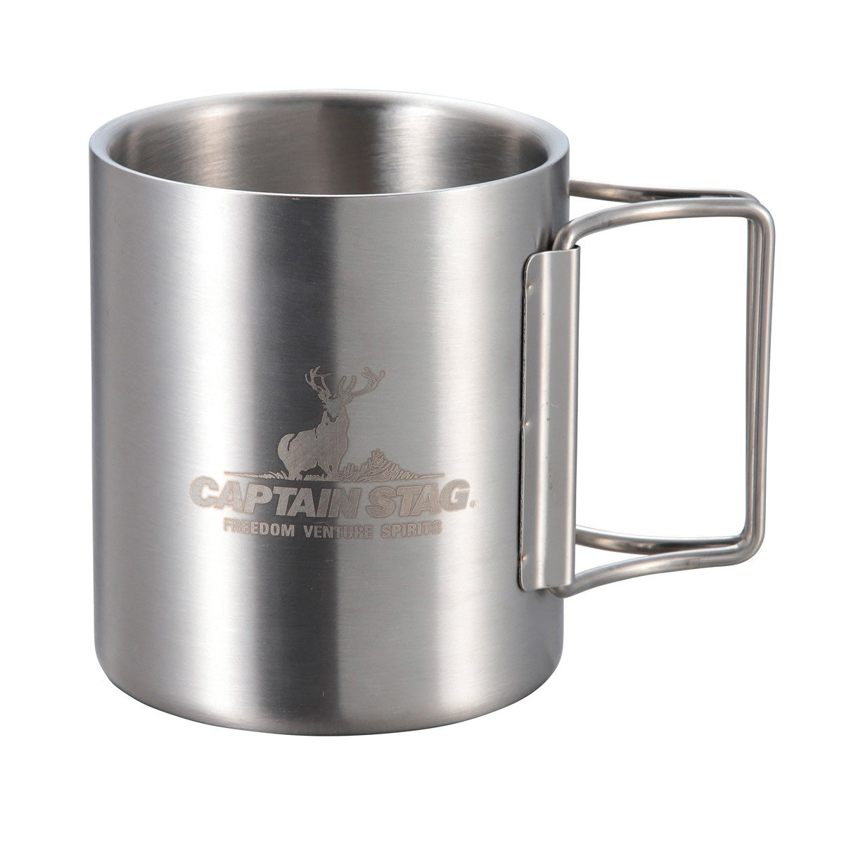 NEW Freedom Double-Wall Stainless Steel Mug 250 Folding Handle (UH-2018) - Captain Stag