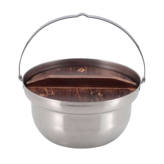 with Wooden Lid Camping Campfire Pot 22cm (UH-4125) - Captain Stag