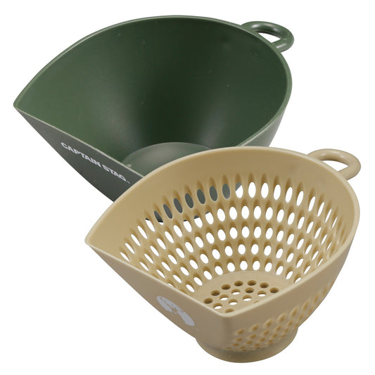 Scoopable Bowl and Colander Set (Mini)(Olive × Beige) (UH-4716) - Captain Stag