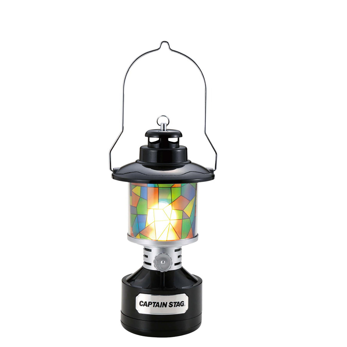 Twin Light LED Lantern (with Stained-Glass-Style Sheet) (UK-4057) - Captain Stag
