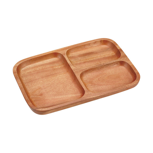 Wood Breath Square Divided Plate 3 (UP-2609) - Captain Stag