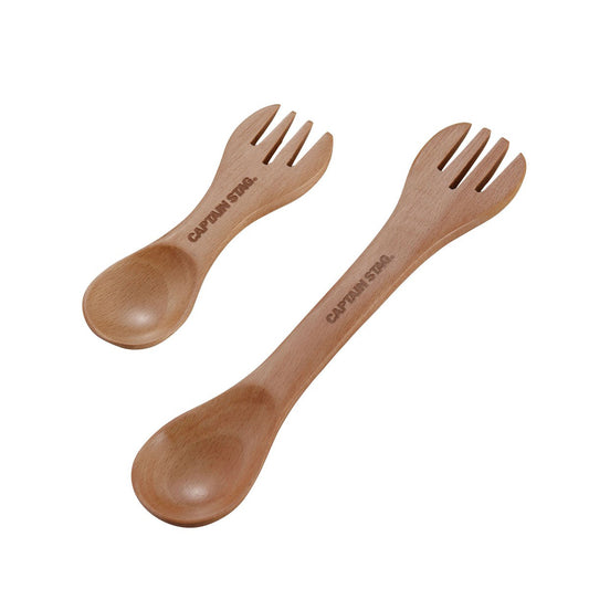 Wood Breath Spoon & Fork 2-Pack Set (UP-2700) - Captain Stag
