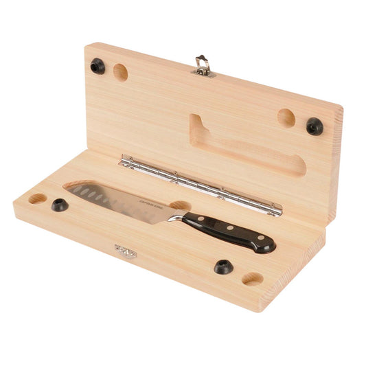 Wood Dig Hinoki Cypress Cutting Board Kitchen Knife Set (UP-2719) - Captain Stag