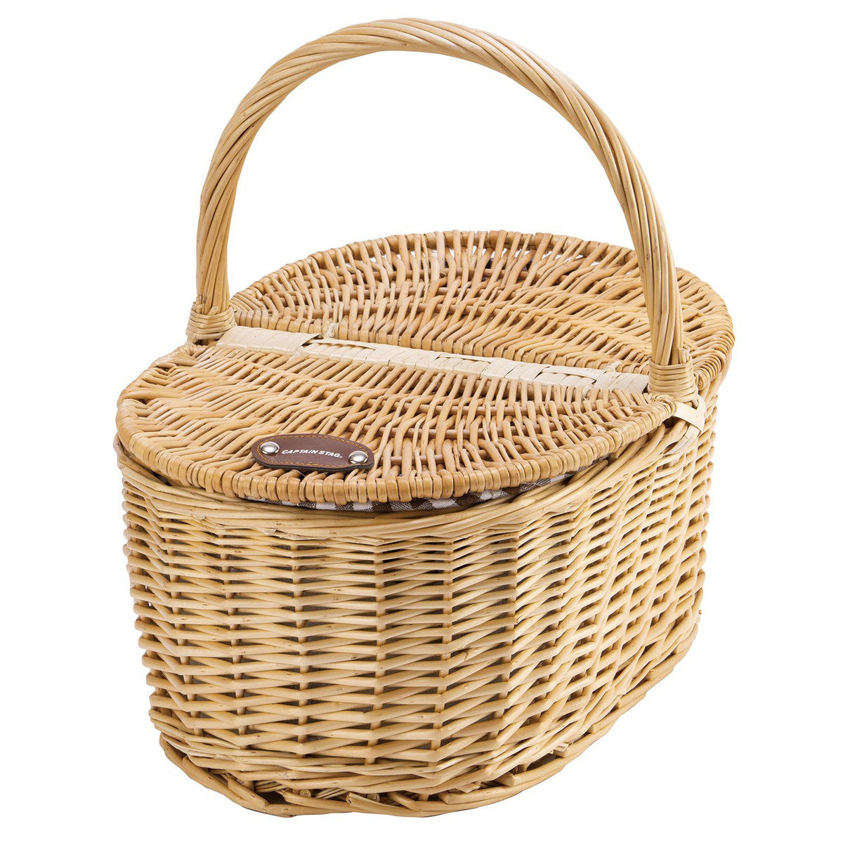 Picnic Basket with Lid (Oval) Large (UT-1026) - Captain Stag
