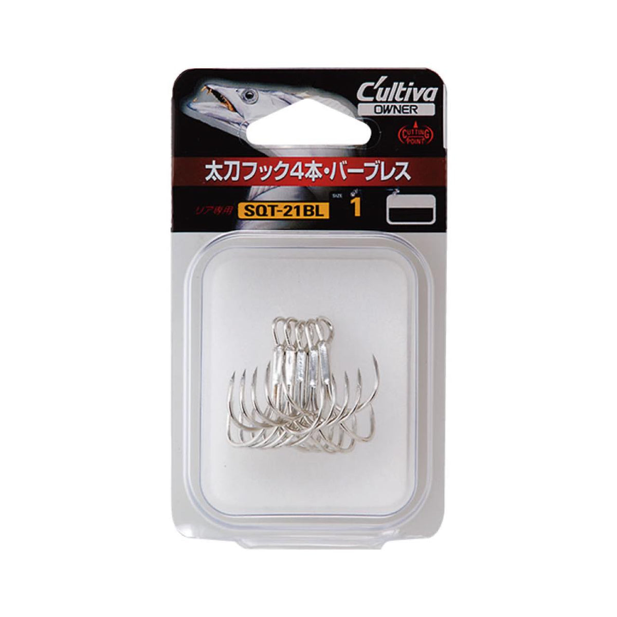 Cultiva Tachi Quad Hook Barbless SQT-21BL - OWNER