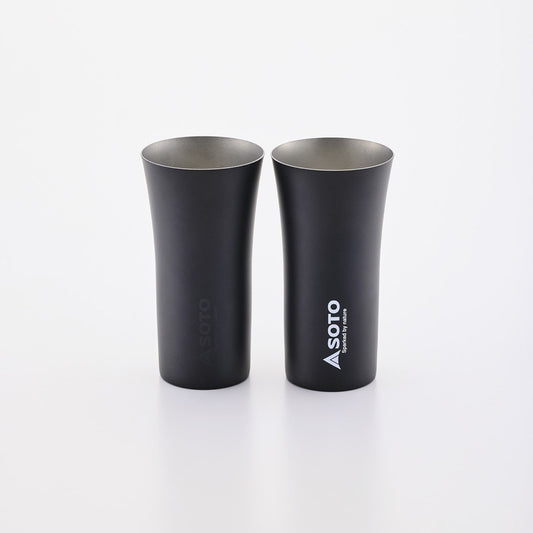 Stainless Steel Beer Tan Blur Black 400ml 2 pcs Gift Set - SOTO