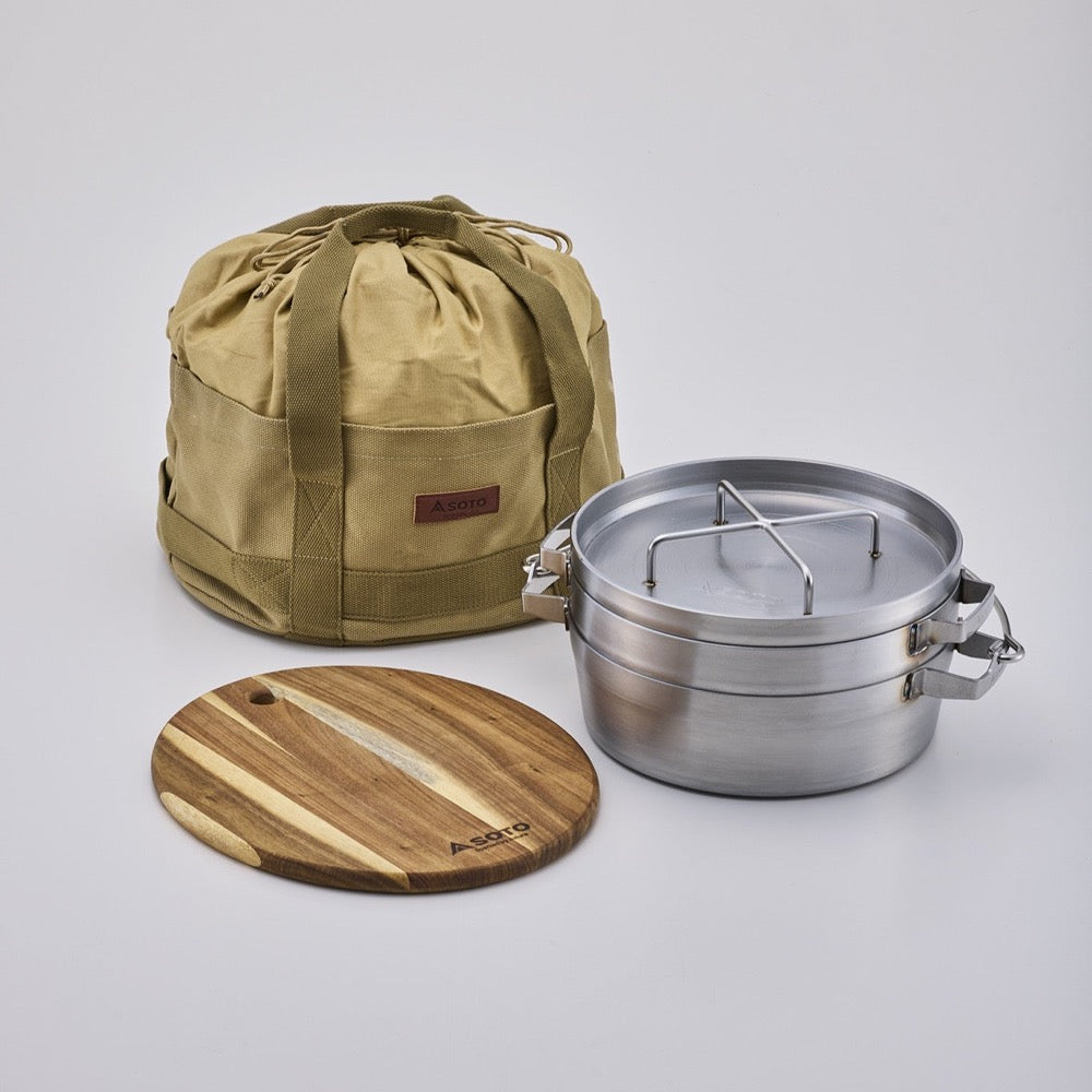 Stainless Steel Dutch Oven 10inch Half Limited Edition Free Bag Set - SOTO